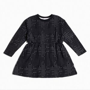 Miles The Label Dots Printed on Black Sweatshirt Dress Size 2T